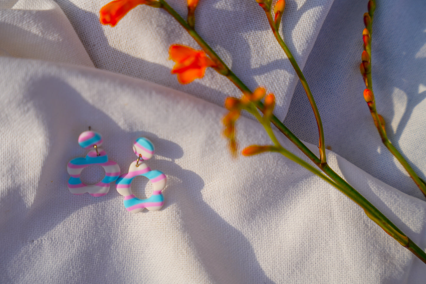 Pride Flag Flower Stud Earrings