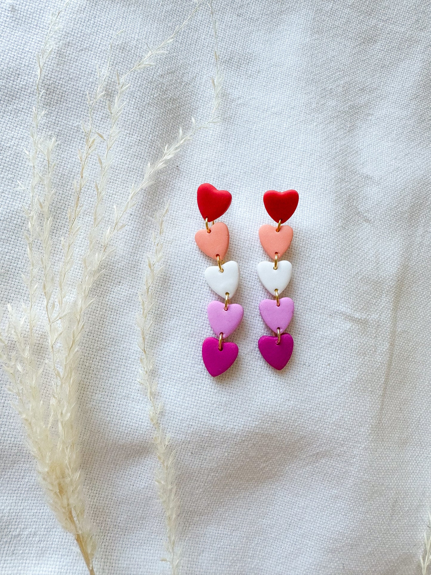 Lesbian Flag Heart Dangle Earrings