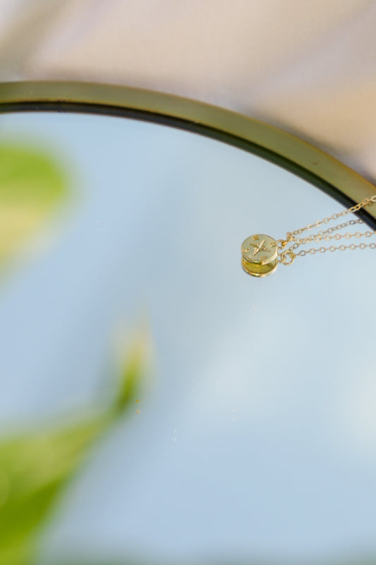 Wanderlust Compass Gold Chain Necklace