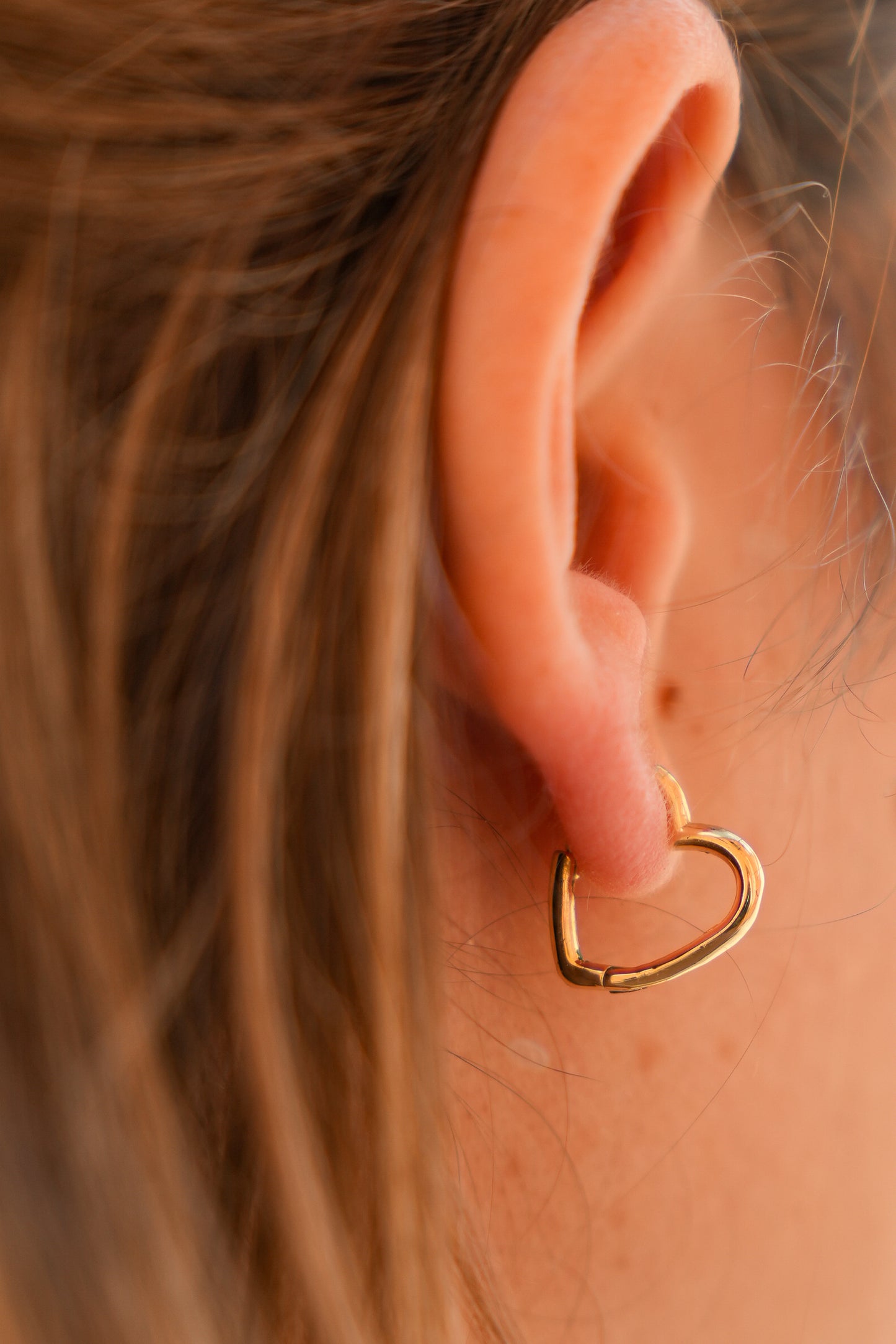 Heart Huggie Hoop Earrings