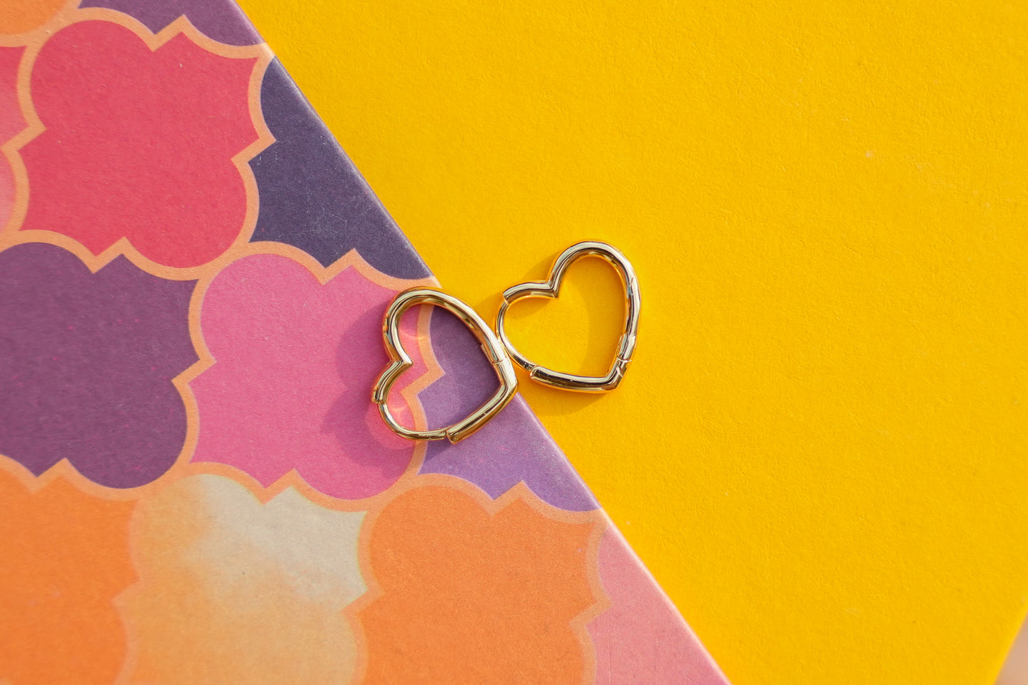 Heart Huggie Hoop Earrings