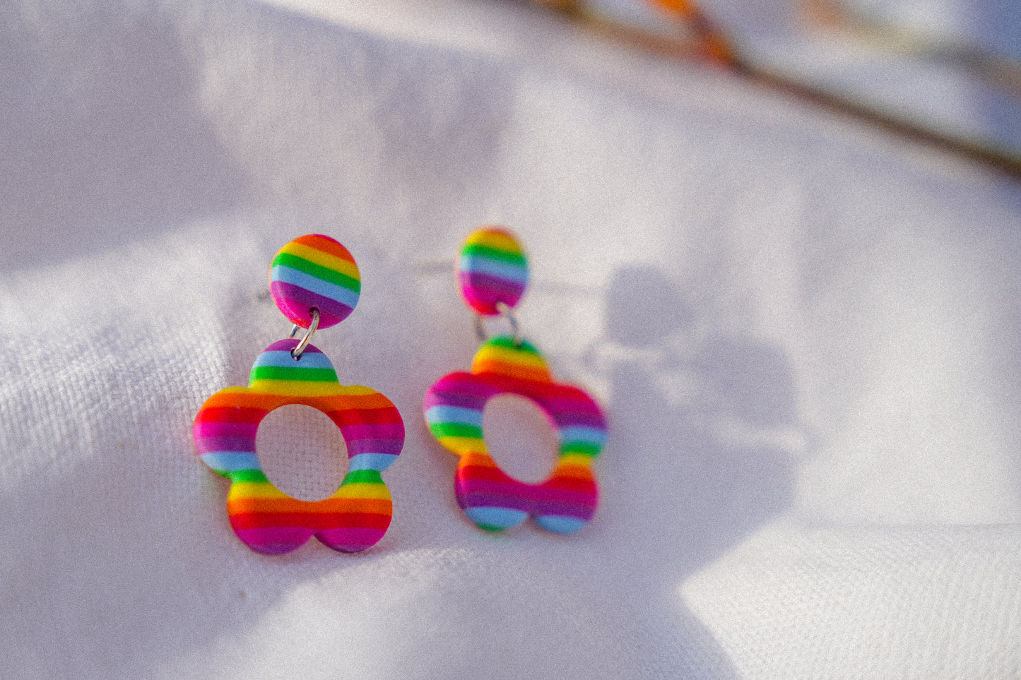 Pride Flag Flower Stud Earrings